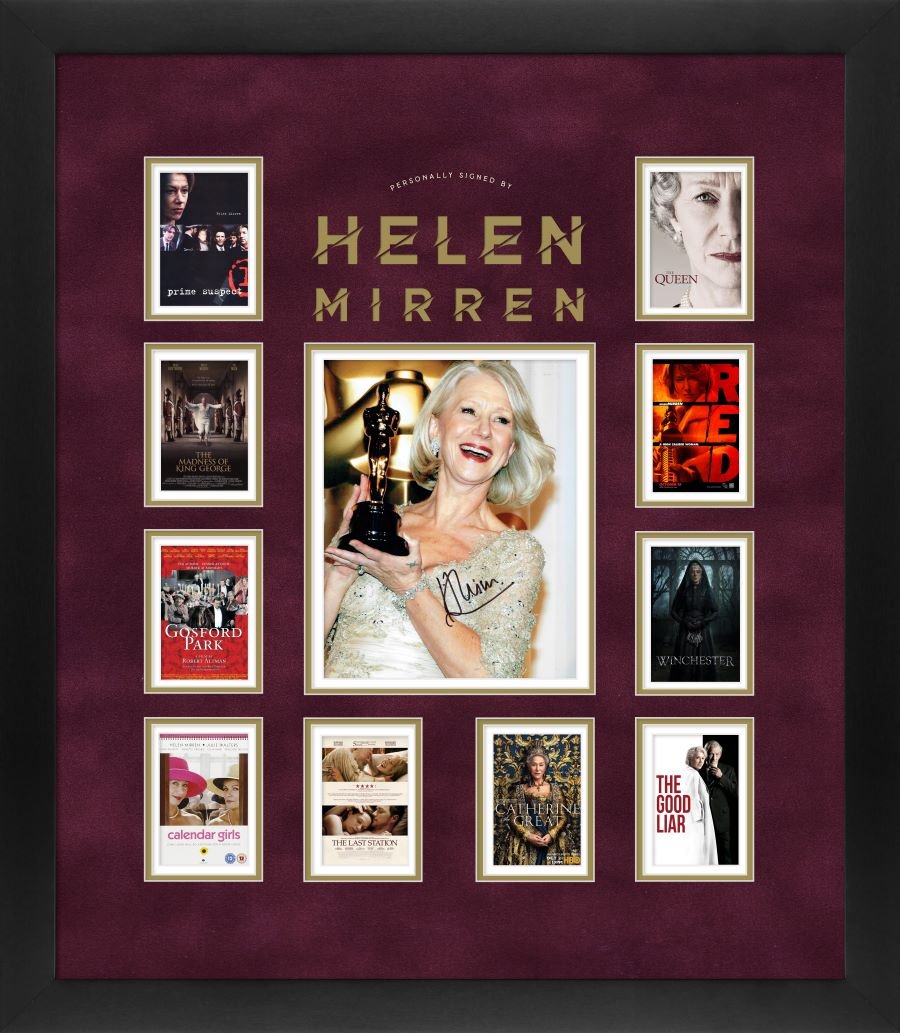 Helen Mirren Signed Photograph Display - Memorabilia Framers Shop